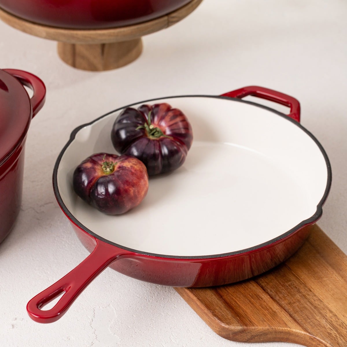 ANDREAS Cast Iron Skillet Maroon Ombre 26 cm