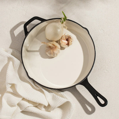 ANDREAS Cast Iron Skillet 26 cm Beige/Black