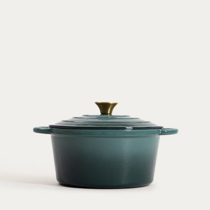 ANDREAS Cast Iron Pot 4L Green Traditional Ombre 26cm