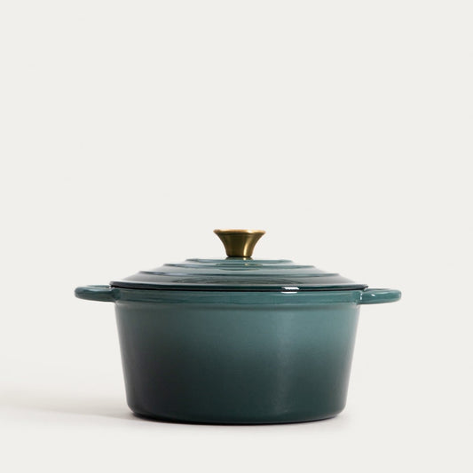 ANDREAS Cast Iron Pot 4L Green Traditional Ombre 26cm