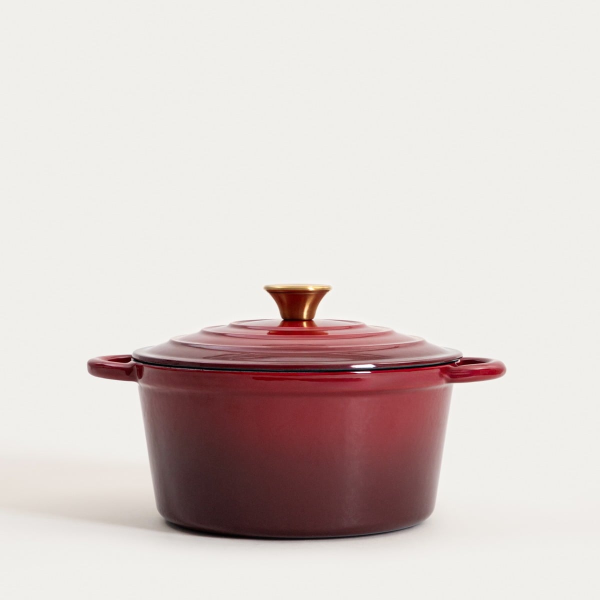 ANDREAS Cast Iron Pot 24cm Maroon Ombre 4L