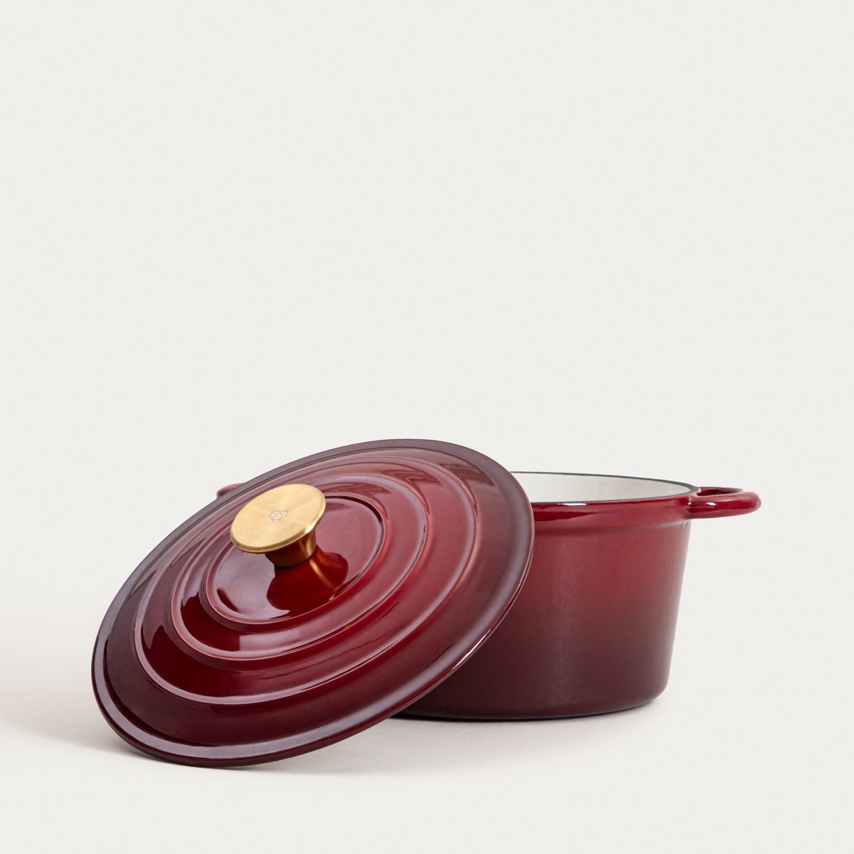 ANDREAS Cast Iron Pot 24cm Maroon Ombre 4L