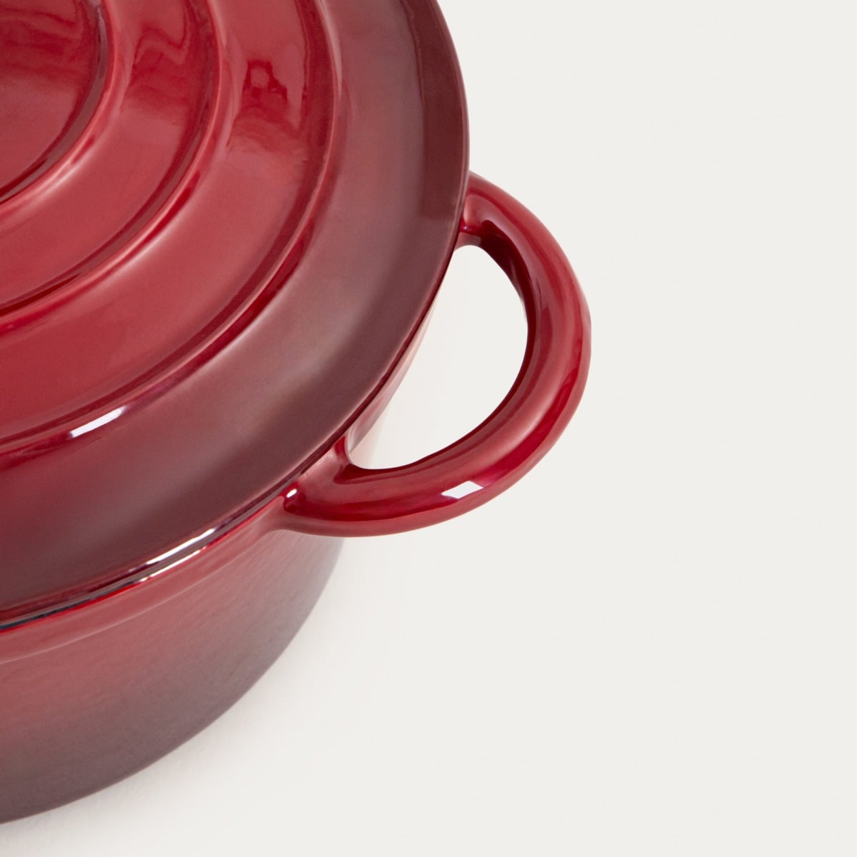 ANDREAS Cast Iron Pot 24cm Maroon Ombre 4L