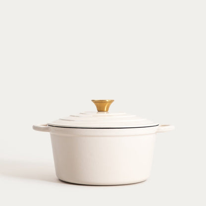 ANDREAS Cast Iron Pot Beige Traditional 24cm 4L