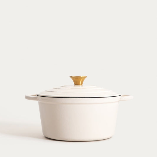 ANDREAS Cast Iron Pot Beige Traditional 24cm 4L
