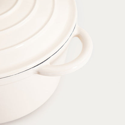 ANDREAS Cast Iron Pot Beige Traditional 24cm 4L
