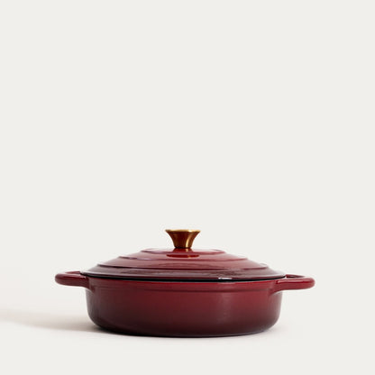 ANDREAS Cast Iron Pot 28cm Maroon Ombre, 2.5L Capacity