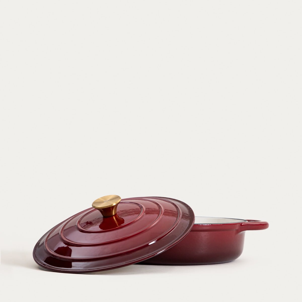 ANDREAS Cast Iron Pot 28cm Maroon Ombre, 2.5L Capacity