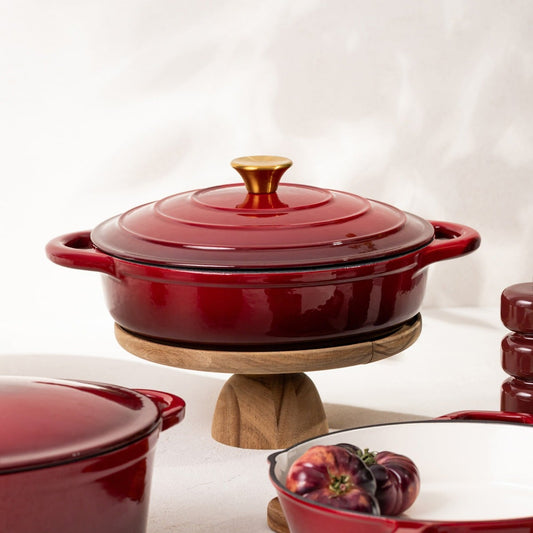 ANDREAS Cast Iron Pot 28cm Maroon Ombre, 2.5L Capacity