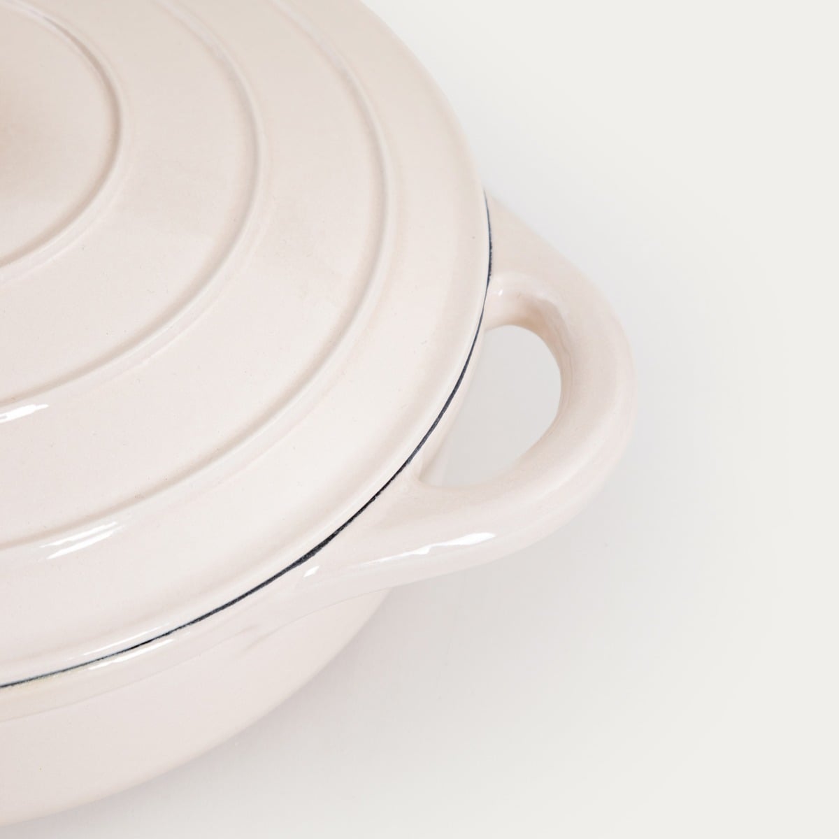 ANDREAS Cast Iron Pot Beige Flat 28 cm | 2.5 L Capacity