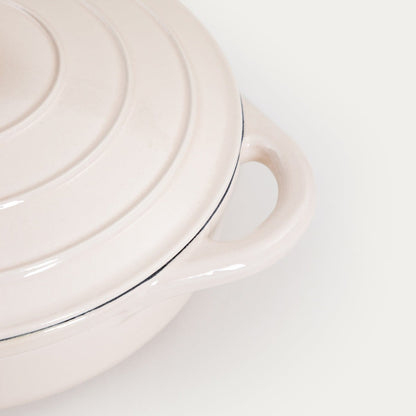 ANDREAS Cast Iron Pot Beige Flat 28 cm | 2.5 L Capacity