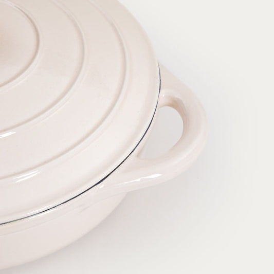 ANDREAS Cast Iron Pot Beige Flat 28 cm | 2.5 L Capacity