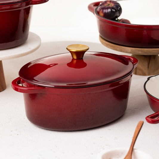 ANDREAS Cast Iron Pot Ombre Maroon 4.5L