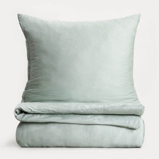 Bed linen set AVELIA Pistachio Satin Viscose Blend Bed Linen Set 160x200 cm