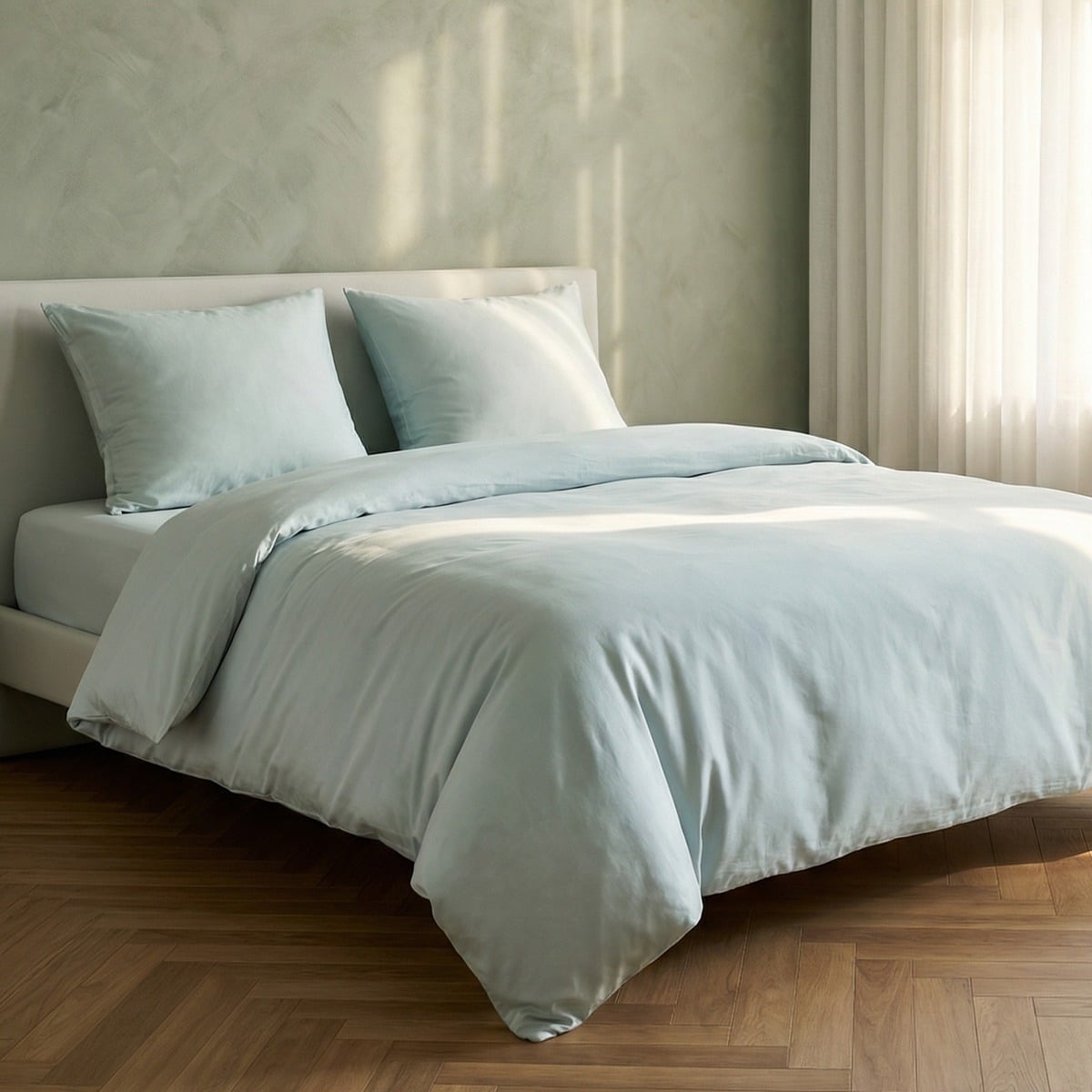 Bed linen set AVELIA Pistachio Satin Viscose Blend Bed Linen Set 160x200 cm