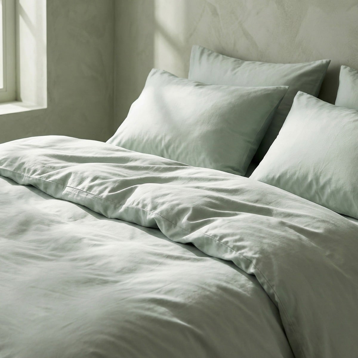Bed linen set AVELIA Pistachio Satin Blend Bed Linen Set 220x200 cm