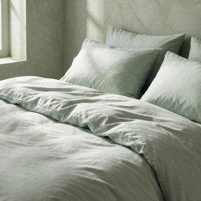 Bed linen set AVELIA Pistachio Satin Blend Bed Linen Set 220x200 cm