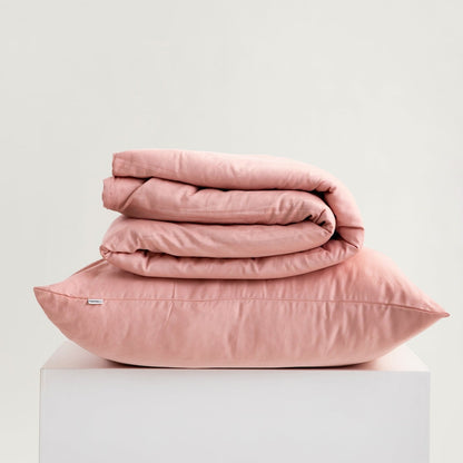 Bed linen set Avelia Pink Satin Viscose Blend Bed Linen Set 160x200 cm