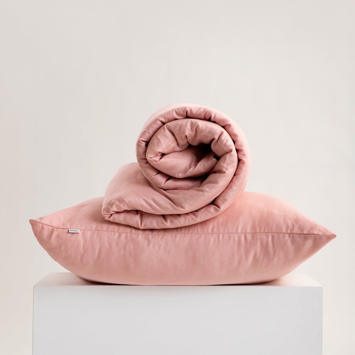 Bed linen set AVELIA satin with viscose blend pink 220x200 cm
