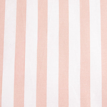 TRUDY Pink Striped Cotton Duvet Set with Frill 220x200 + 2 Pillowcases