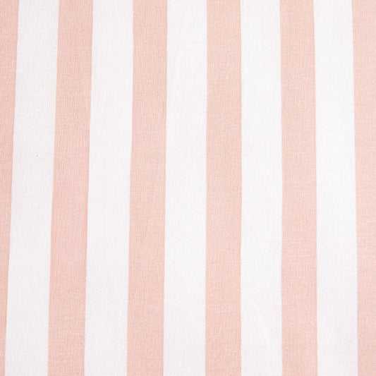 TRUDY Pink Striped Cotton Duvet Set with Frill 220x200 + 2 Pillowcases