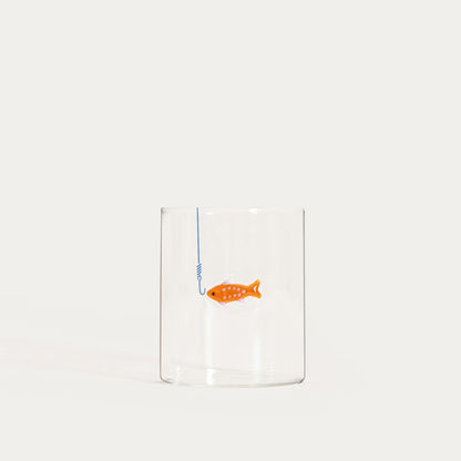 MARE Glass Mug with Horizontal Fish Motif 0.4L