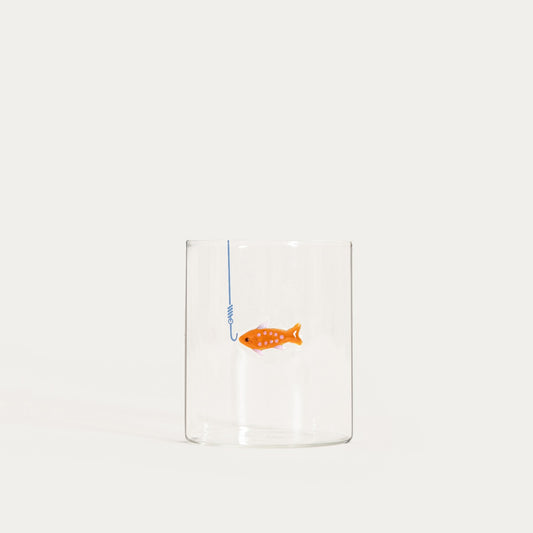 MARE Glass Mug with Horizontal Fish Motif 0.4L