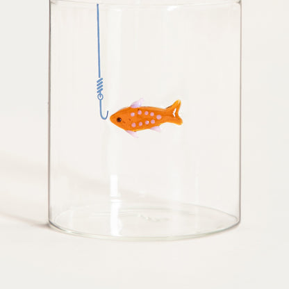 MARE Glass Mug with Horizontal Fish Motif 0.4L