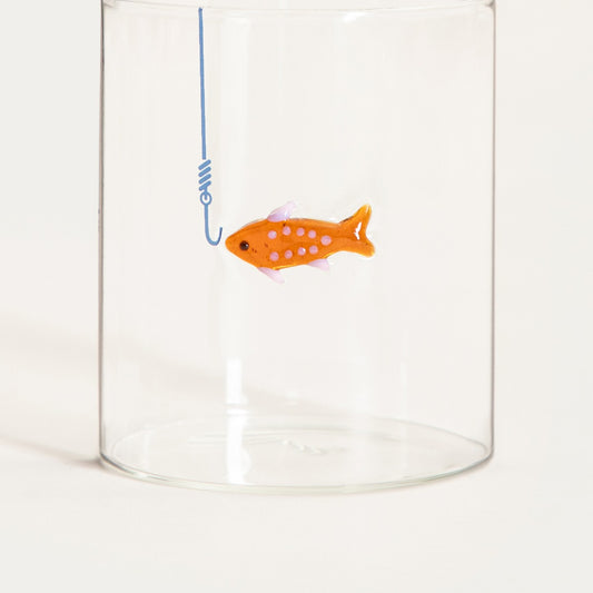 MARE Glass Mug with Horizontal Fish Motif 0.4L