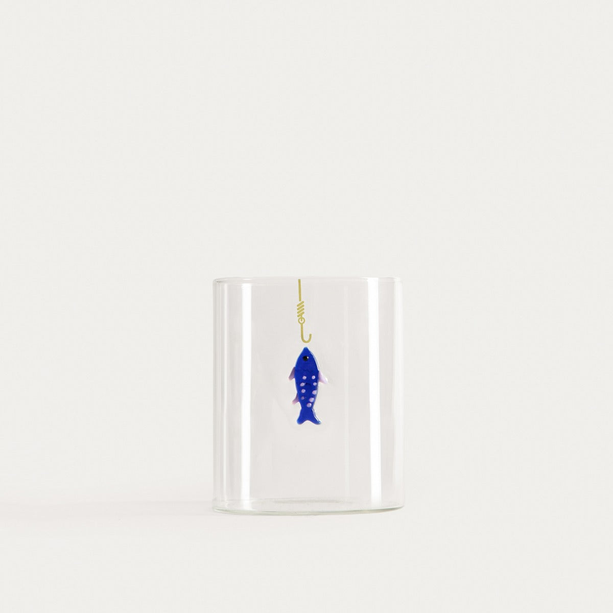 MARE Glass Mug with Vertical Fish Design - 0.4L
