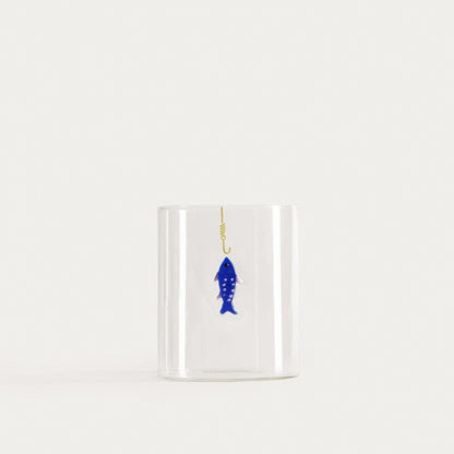 MARE Glass Mug with Vertical Fish Design - 0.4L