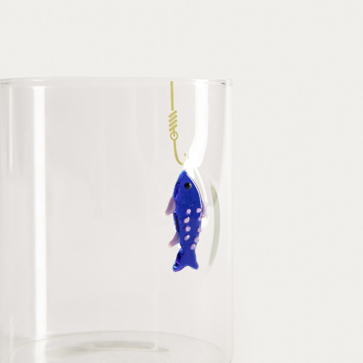 MARE Glass Mug with Vertical Fish Design - 0.4L
