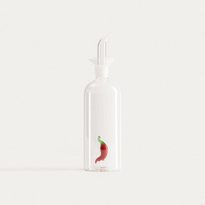 PICARO Olive Oil Bottle with Pepper - 0.4L Glass Dispenser