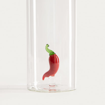 PICARO Olive Oil Bottle with Pepper - 0.4L Glass Dispenser