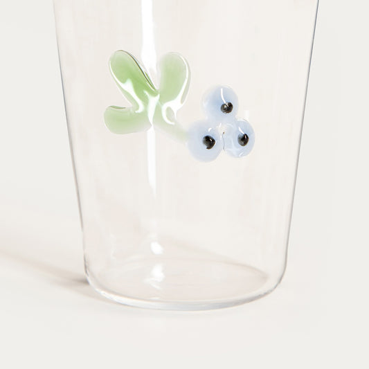 CEPILLO Glass Mug with Blueberries 0.4L
