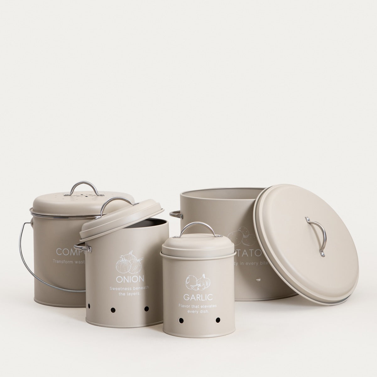 FLORA Metal Container for Garlic 11x17x11 cm