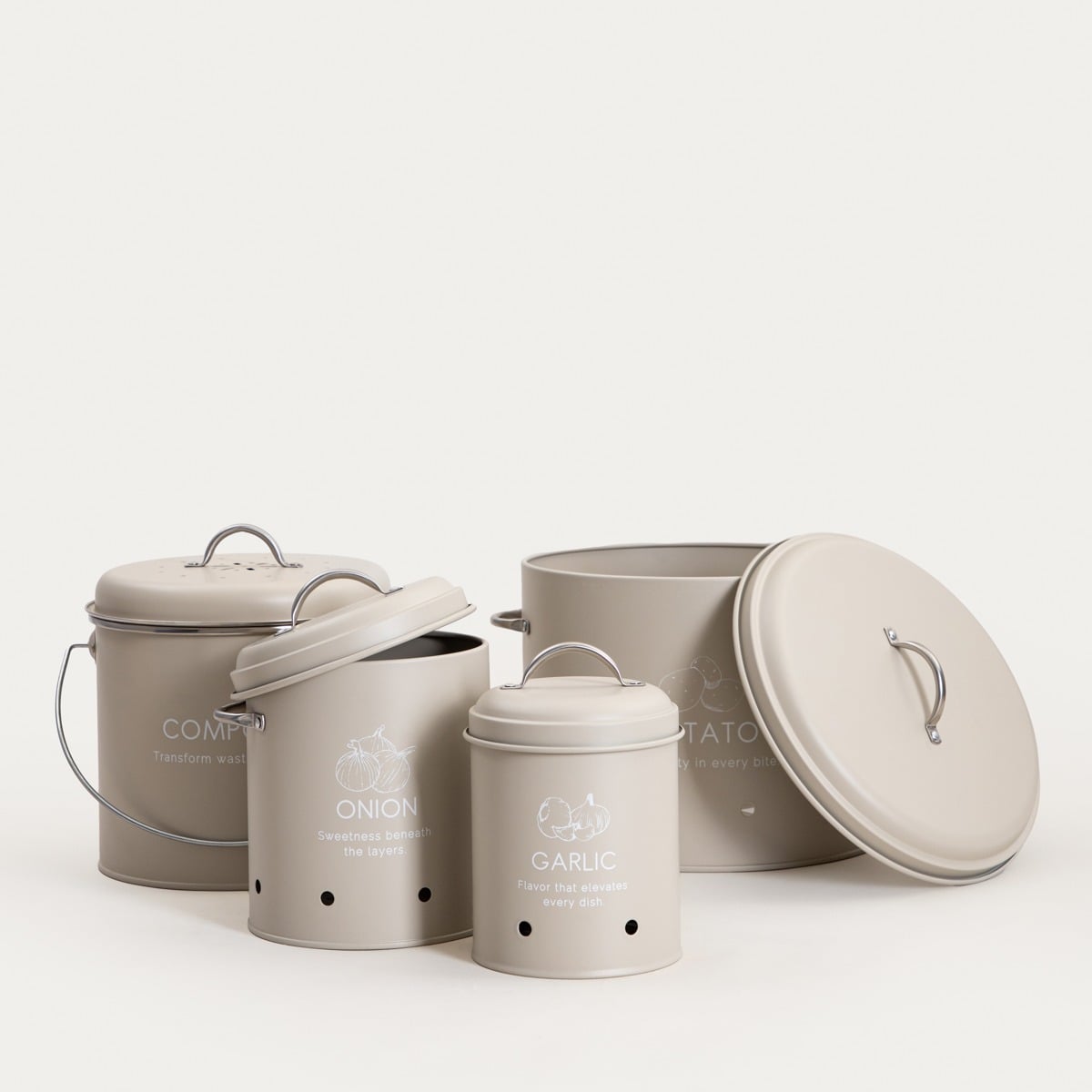 FLORA Potato Bin Metal Container 27x22x23cm