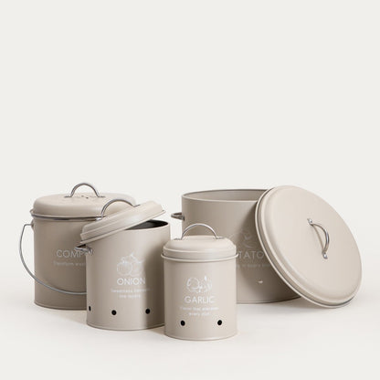 FLORA Potato Bin Metal Container 27x22x23cm