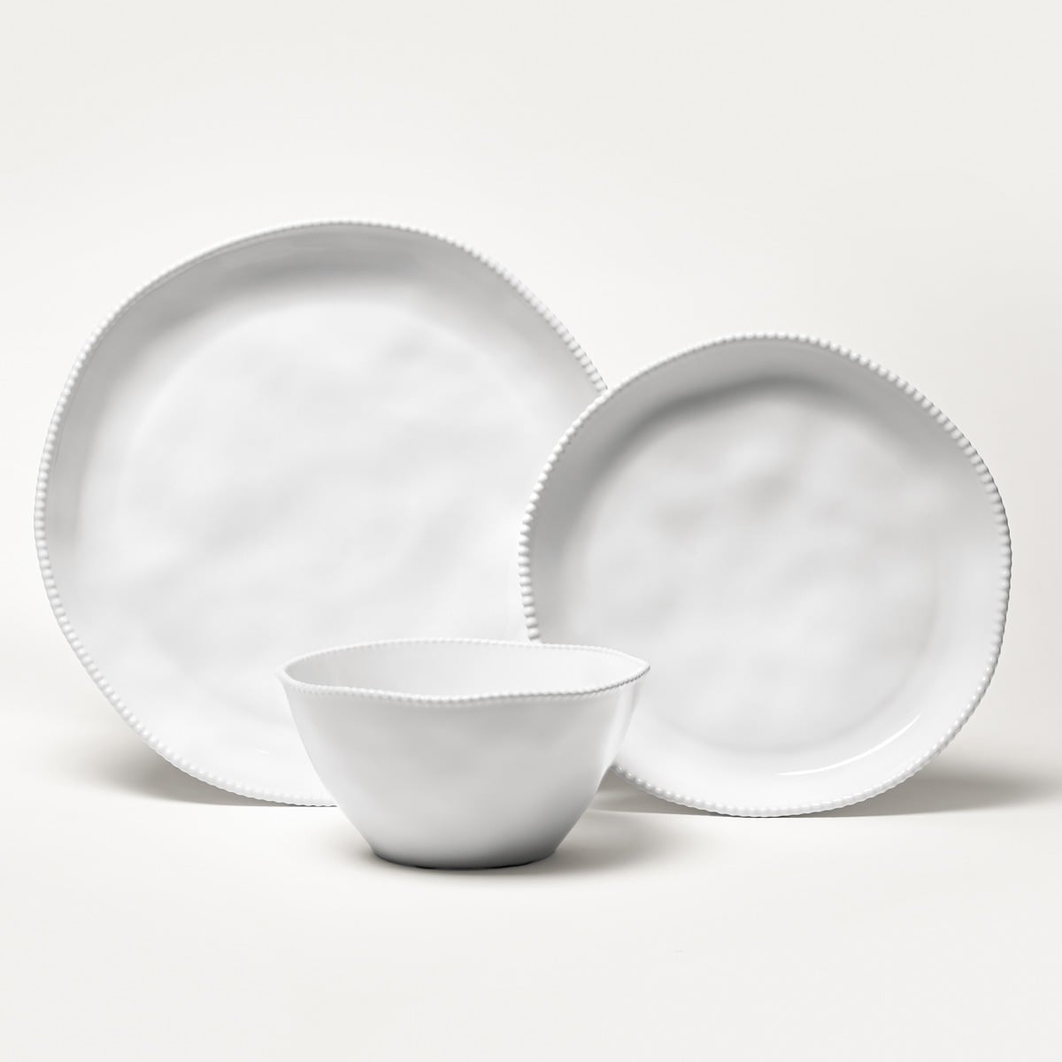 PADRA White Dinner Set - 6 Piece Stoneware Plates