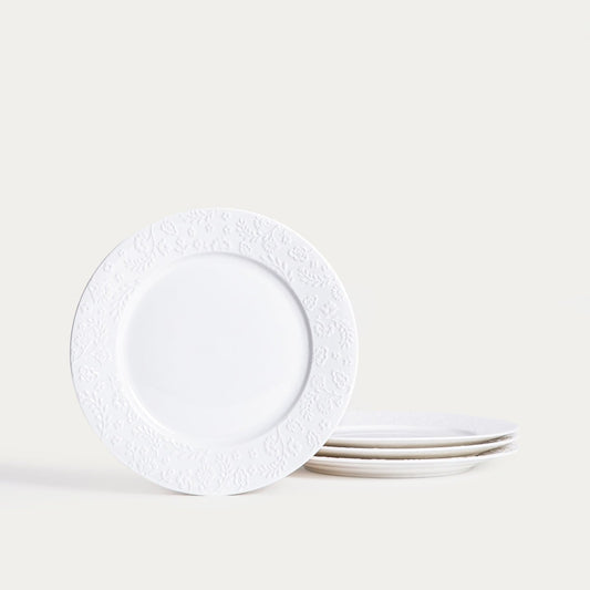 BENO White Porcelain Plate Set - 12 Pieces