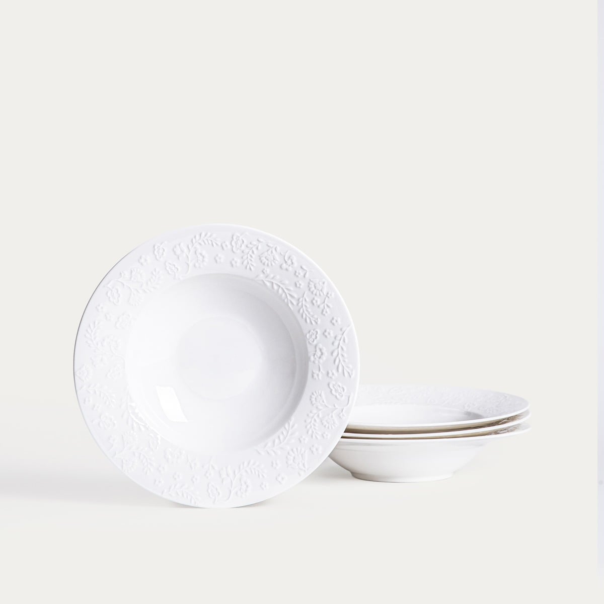 Set of plates BENO White Porcelain Plate Set - 12 Pieces