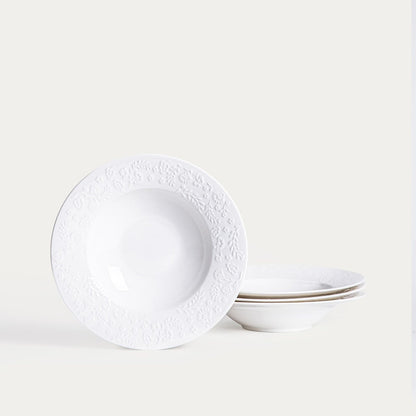 Set of plates BENO White Porcelain Plate Set - 12 Pieces