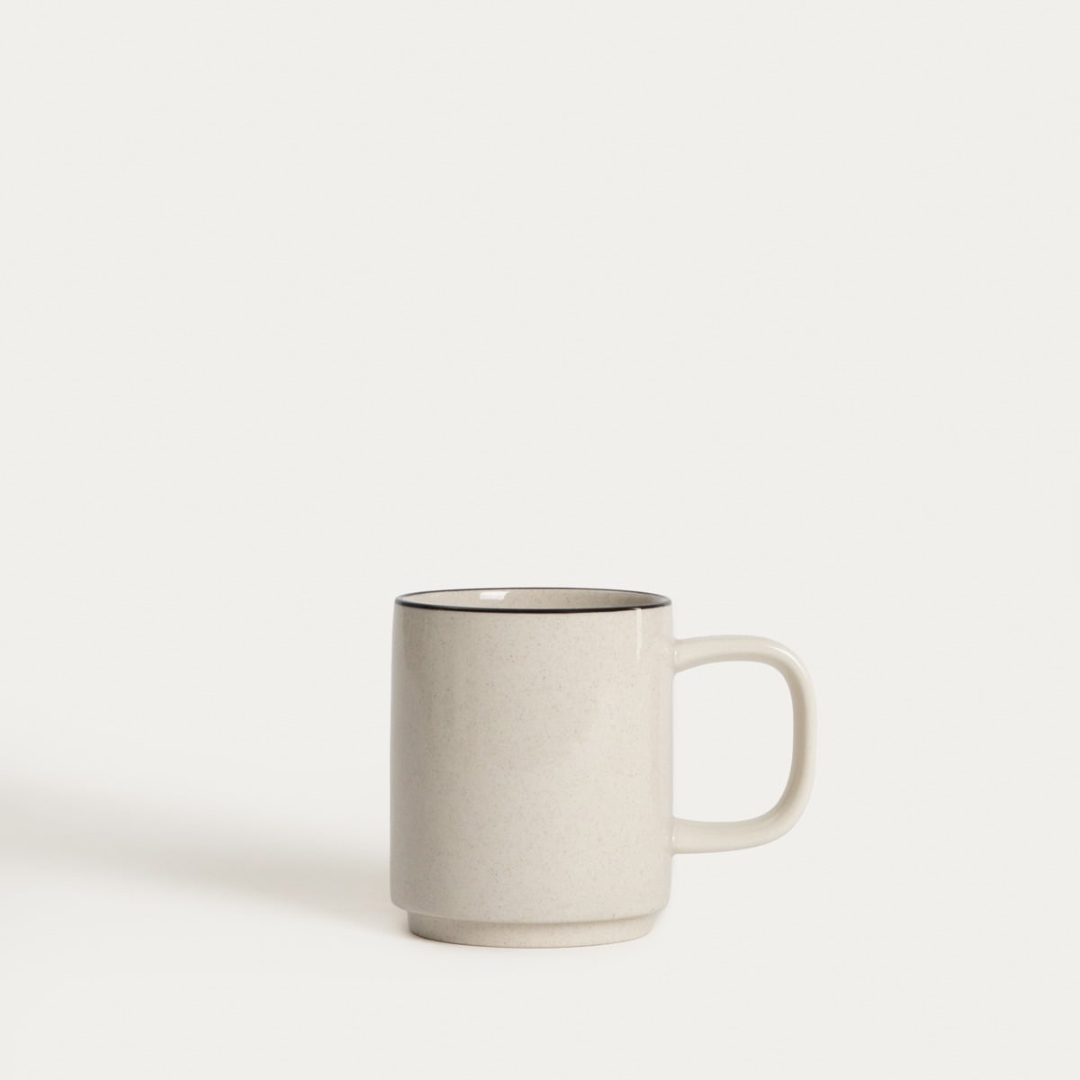 Set of mugs AZRA Set of 4 Ceramic Mugs with Black Rim