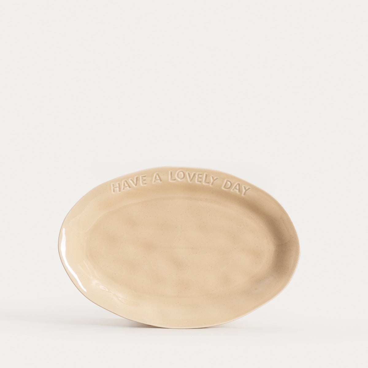ISERNIA Oval Beige Platter 30x20 cm Porcelain Serving Dish