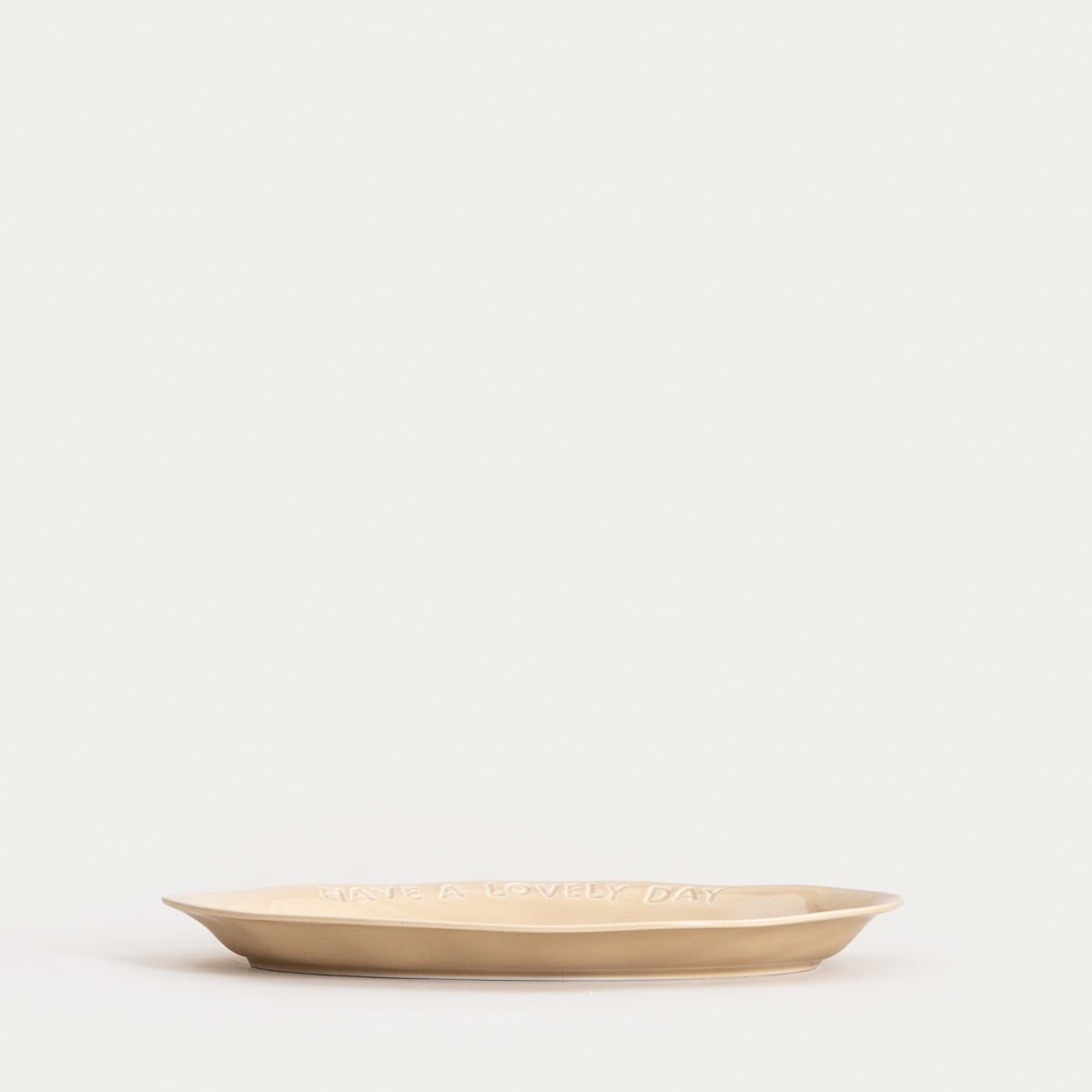 ISERNIA Oval Beige Platter 30x20 cm Porcelain Serving Dish