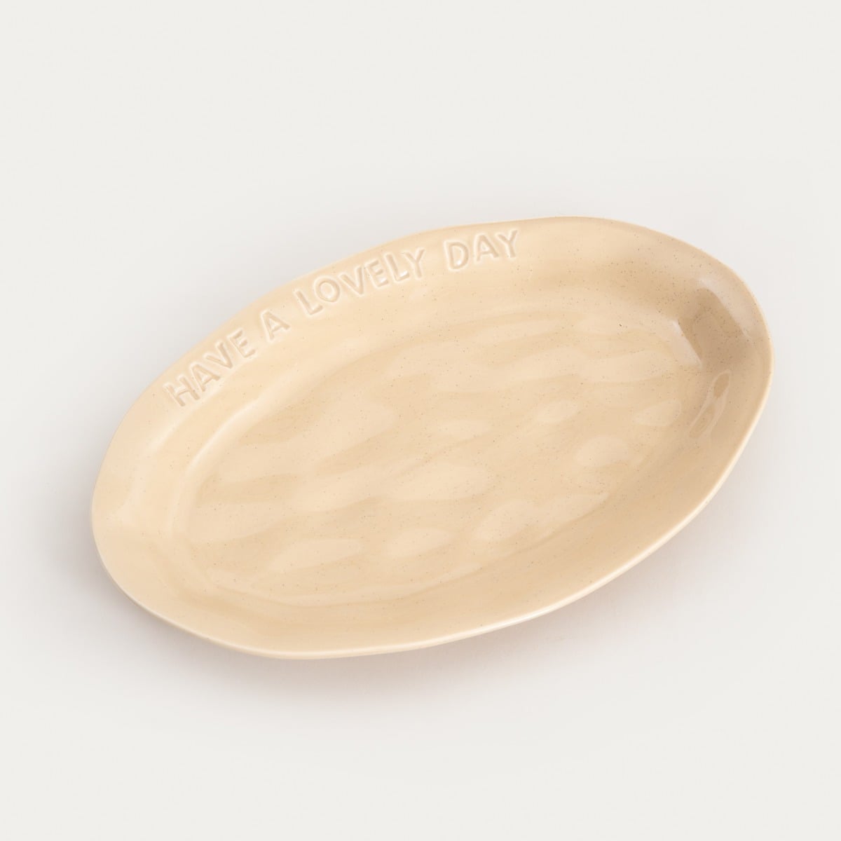 ISERNIA Oval Beige Platter 30x20 cm Porcelain Serving Dish