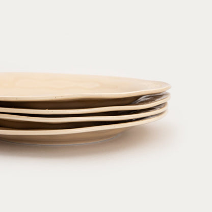 Set of ISERNIA Beige Dessert Plates 4 pcs