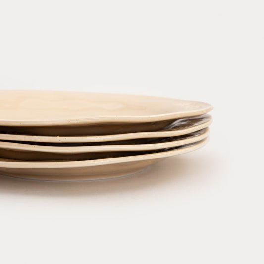 Set of ISERNIA Beige Dessert Plates 4 pcs