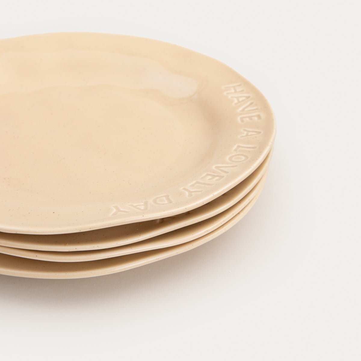 Set of ISERNIA Beige Dessert Plates 4 pcs