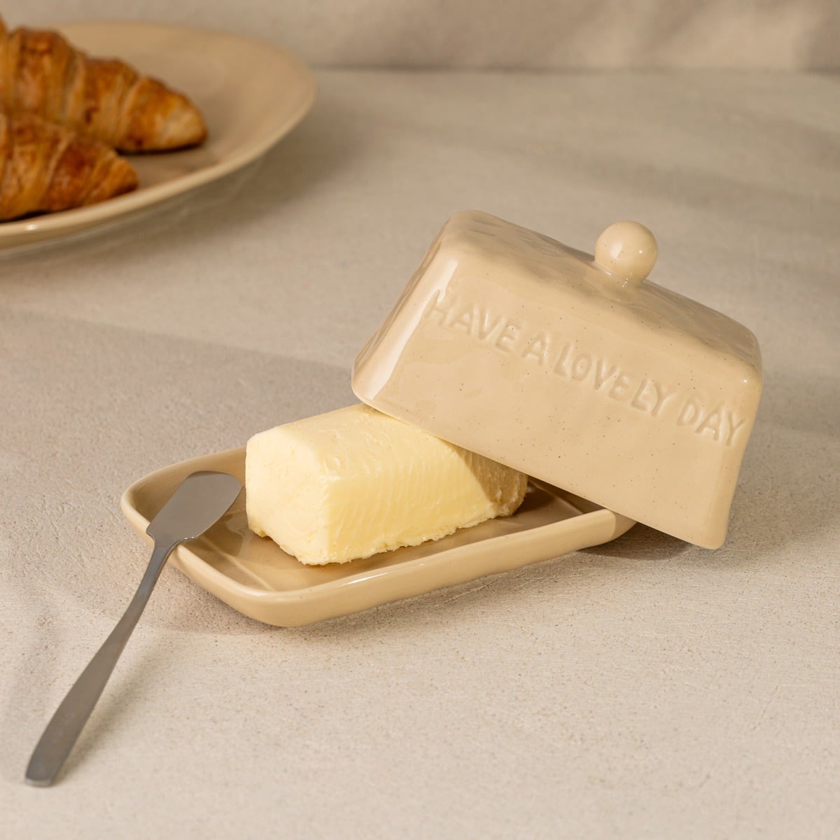 ISERNIA Beige Butter Bowl 14.5x8 cm Porcelain Serving Dish